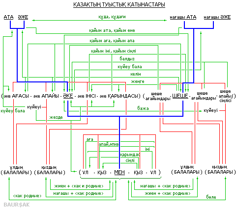 Схема казахских родственных связей